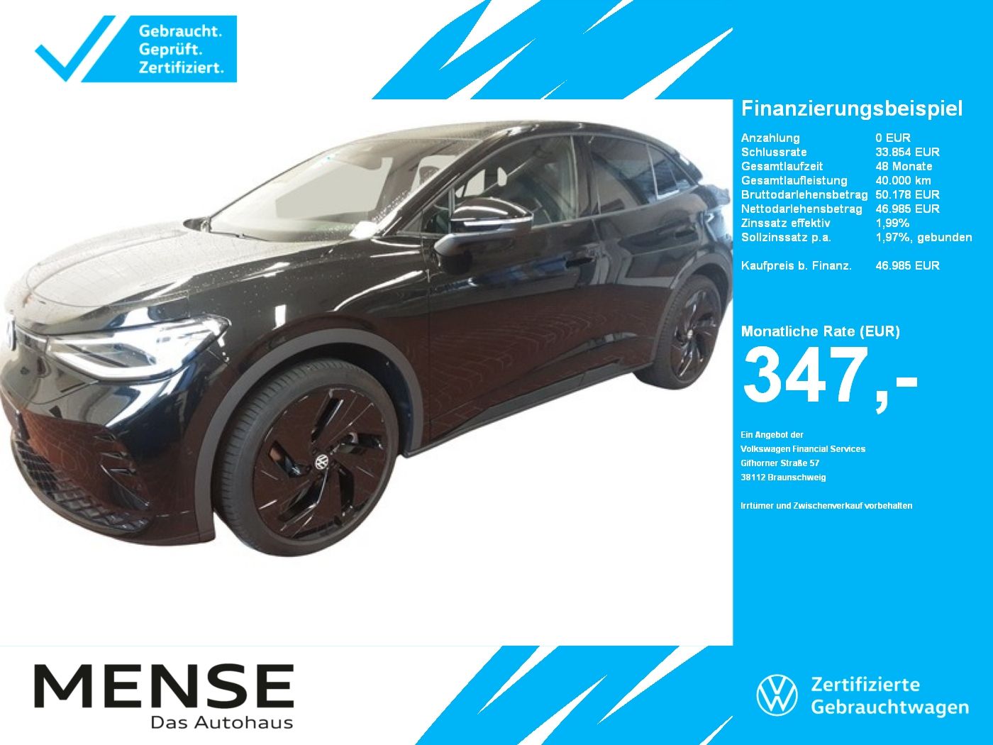 Fahrzeuge PKW autohaus mense Volkswagen ID.5 GTX 4 Motion Automatik IQ.Light|Matrix|h/k