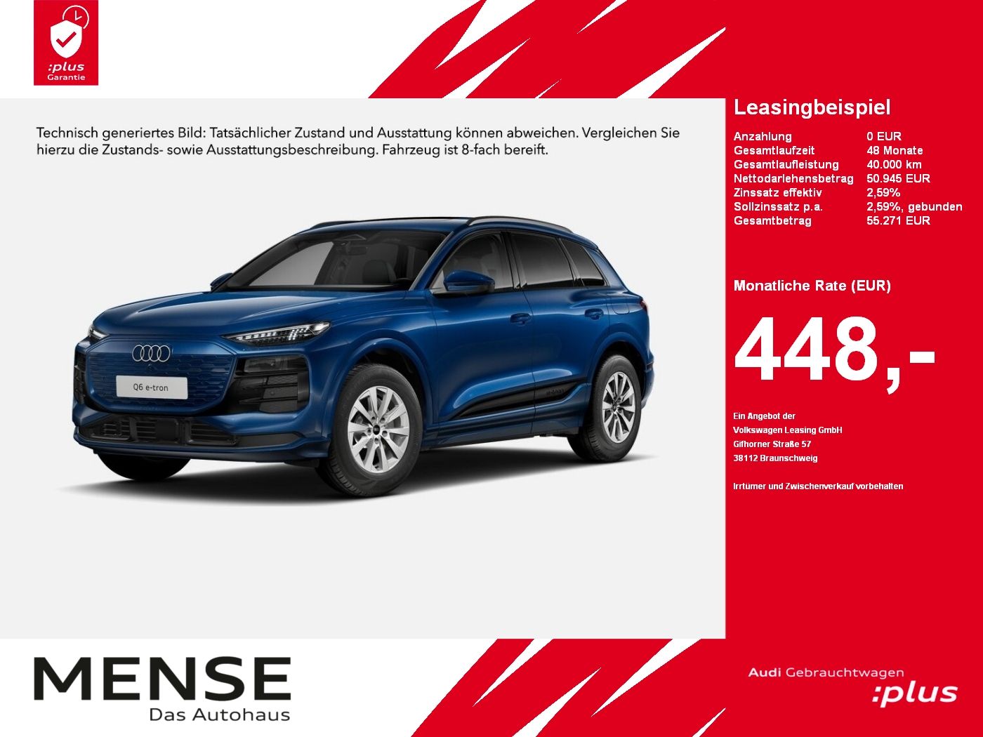 Fahrzeuge PKW autohaus mense Audi Q6 e-tron e-tron 185 kW Pano|Standhzg|4xSHZG|ACC