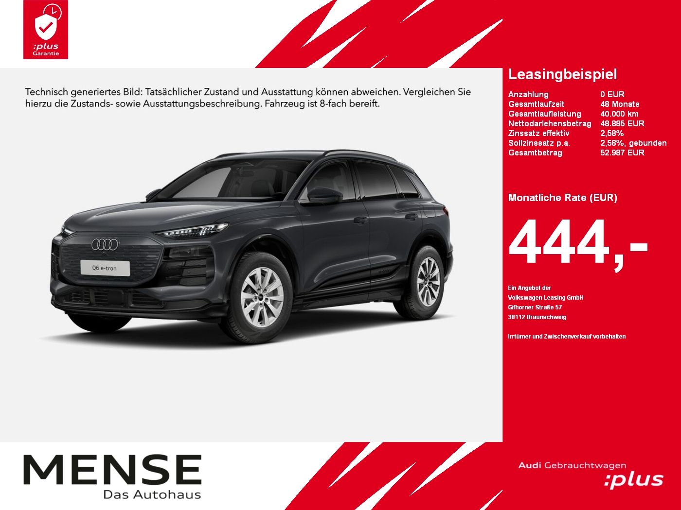 Fahrzeuge PKW autohaus mense Audi Q6 e-tron Standhzg|4xSHZG|ACC|LED|VirtualCP|PDC