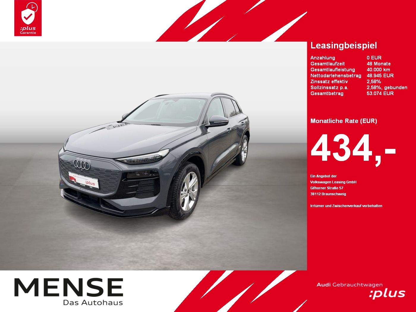Fahrzeuge PKW autohaus mense Audi Q6 e-tron Standhzg|4xSHZG|ACC|LED|VirtualCP|PDC