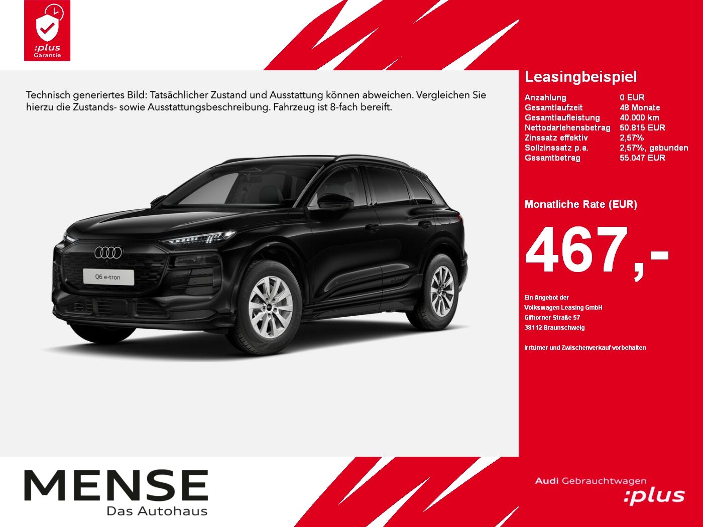 Fahrzeuge PKW autohaus mense Audi Q6 e-tron Standhzg|4xSHZG|ACC|LED|VirtualCP|PDC