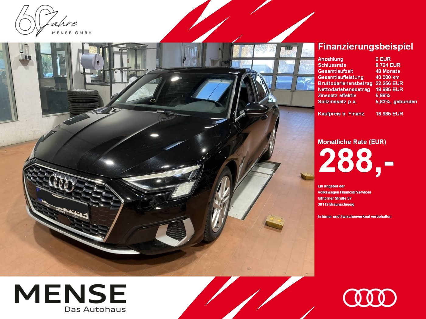 Fahrzeuge PKW autohaus mense Audi A3 Sportback 40 TFSI e S tronic Advanced Matrix