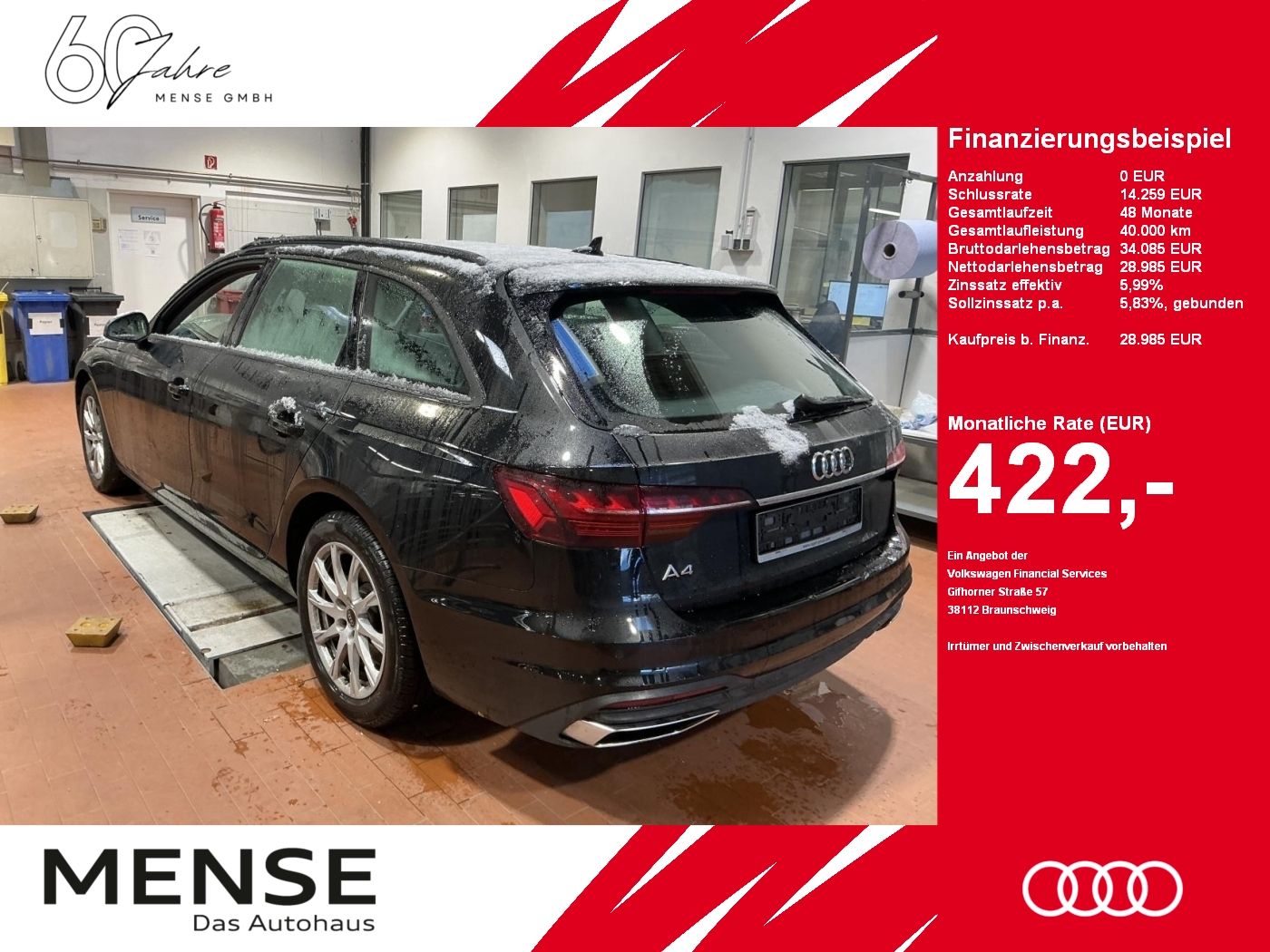 Fahrzeuge PKW autohaus mense Audi A4 Avant 40 TDI S tronic Matrix|LED|Navi|Kamera