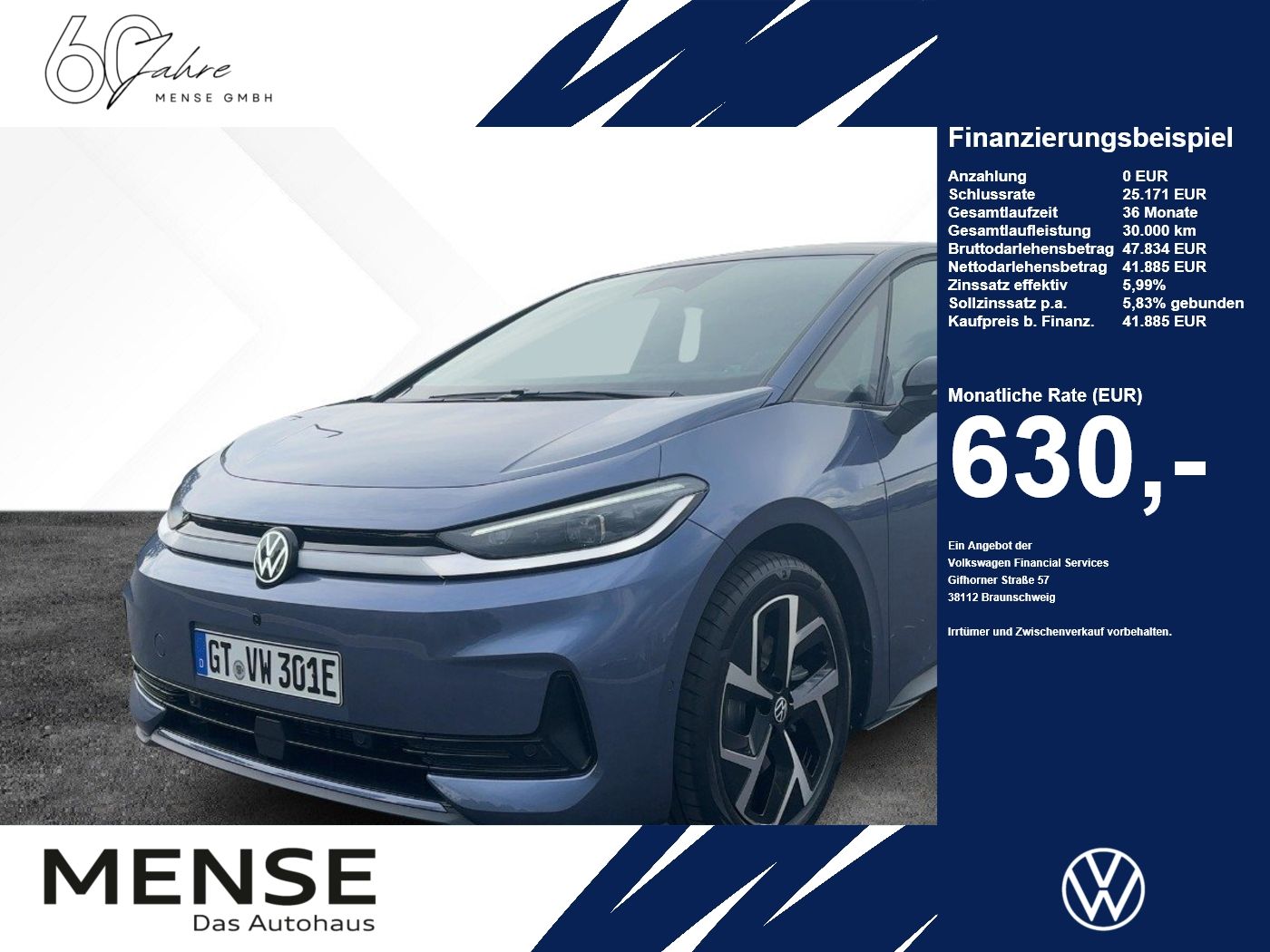 Fahrzeug autohaus mense Fahrzeugabbildung Volkswagen ID.3 Neo Style 58 kWh AHK Pano eSitze 360° Wärme - mit KI generiert/bearbeitet