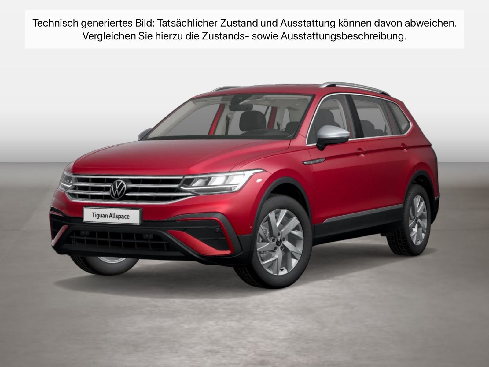 Fahrzeug autohaus mense Fahrzeugabbildung Volkswagen Tiguan Allspace 2.0 TDI DSG Life AHK HUD ACC - mit KI generiert/bearbeitet