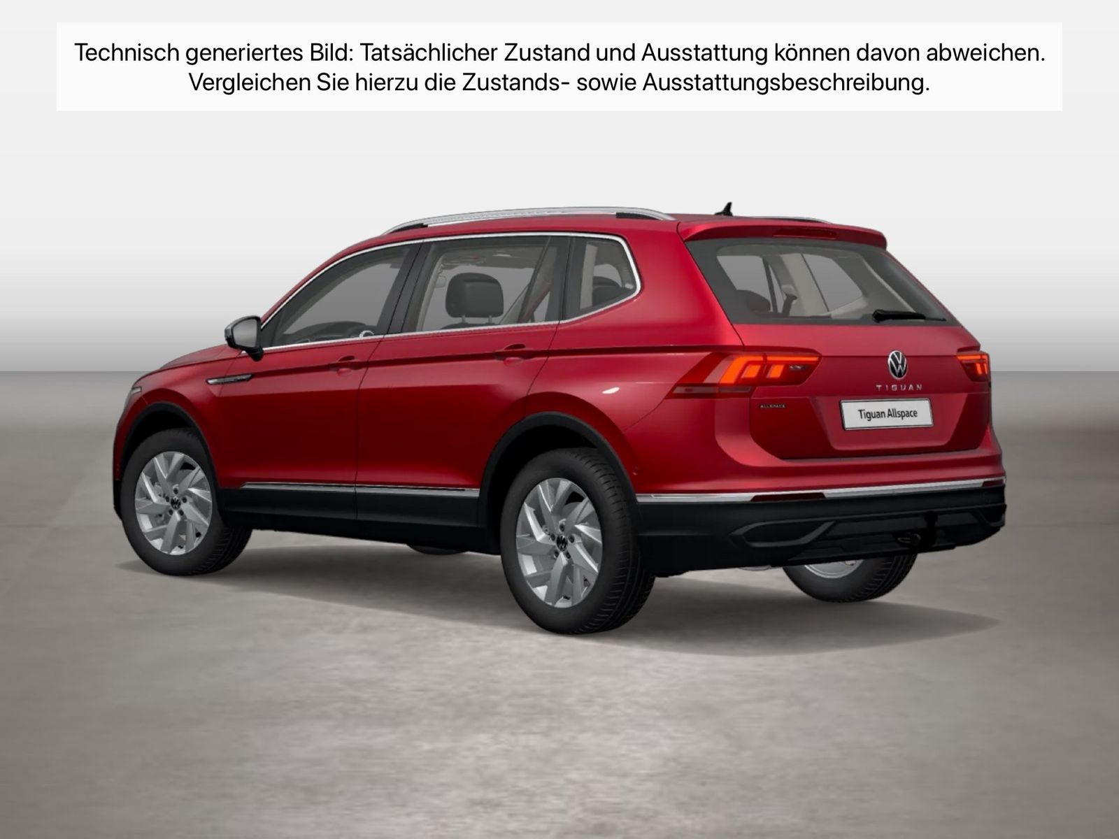 Fahrzeug autohaus mense Fahrzeugabbildung Volkswagen Tiguan Allspace 2.0 TDI DSG Life AHK HUD ACC - mit KI generiert/bearbeitet