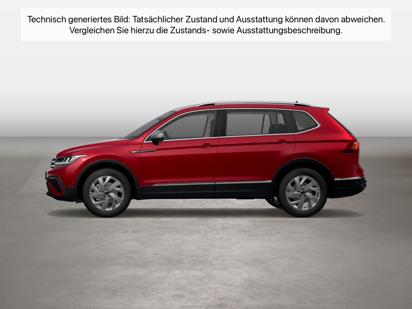 Fahrzeug autohaus mense Fahrzeugabbildung Volkswagen Tiguan Allspace 2.0 TDI DSG Life AHK HUD ACC - mit KI generiert/bearbeitet