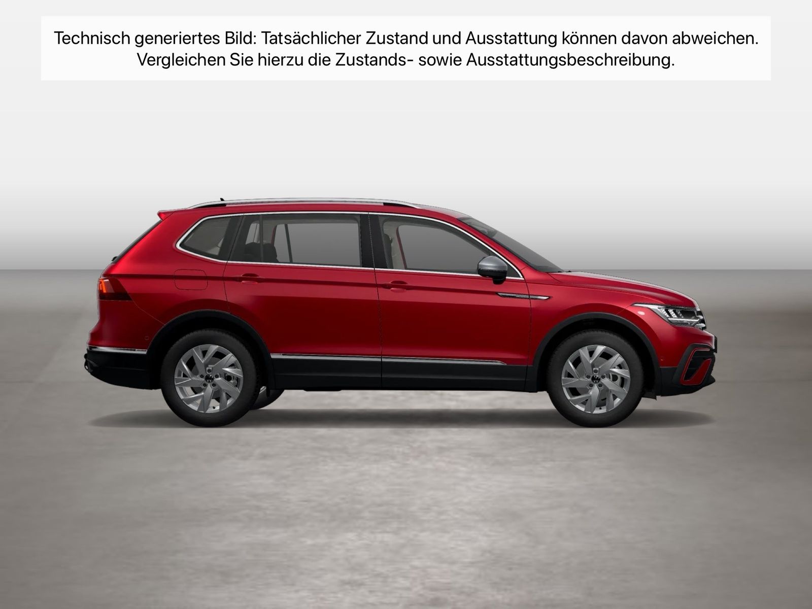 Fahrzeug autohaus mense Fahrzeugabbildung Volkswagen Tiguan Allspace 2.0 TDI DSG Life AHK HUD ACC - mit KI generiert/bearbeitet