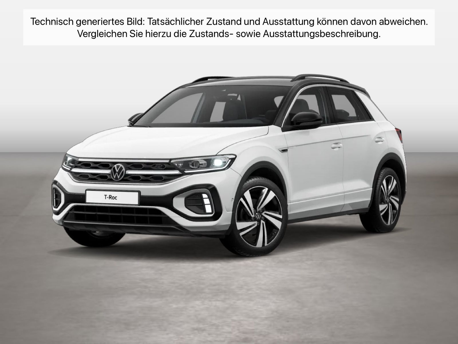 Fahrzeug autohaus mense Fahrzeugabbildung Volkswagen T-Roc 1.5 TSI R-Line IQ.Light Matrix CarPlay AHK - mit KI generiert/bearbeitet