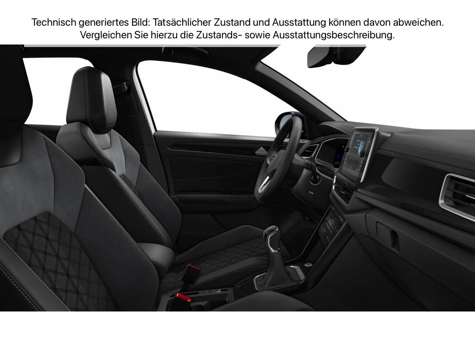 Fahrzeug autohaus mense Fahrzeugabbildung Volkswagen T-Roc 1.5 TSI R-Line IQ.Light Matrix CarPlay AHK - mit KI generiert/bearbeitet