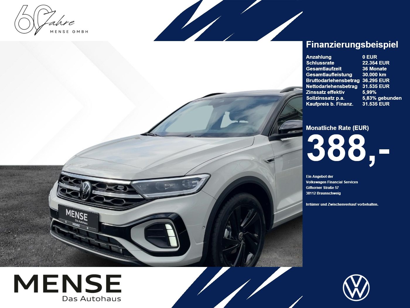 Fahrzeugabbildung Volkswagen T-Roc R-Line 1.5l TSI Fahrschulwagen AHK BlackSt - mit KI generiert/bearbeitet