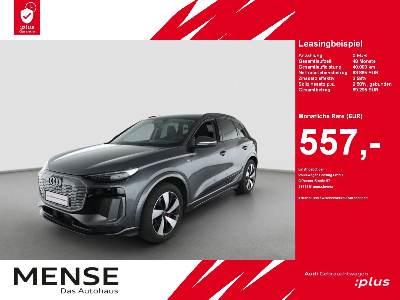 Fahrzeuge PKW autohaus mense Audi Q6 e-tron performance S-Line B&O|AHK|HUD|4xSHZG