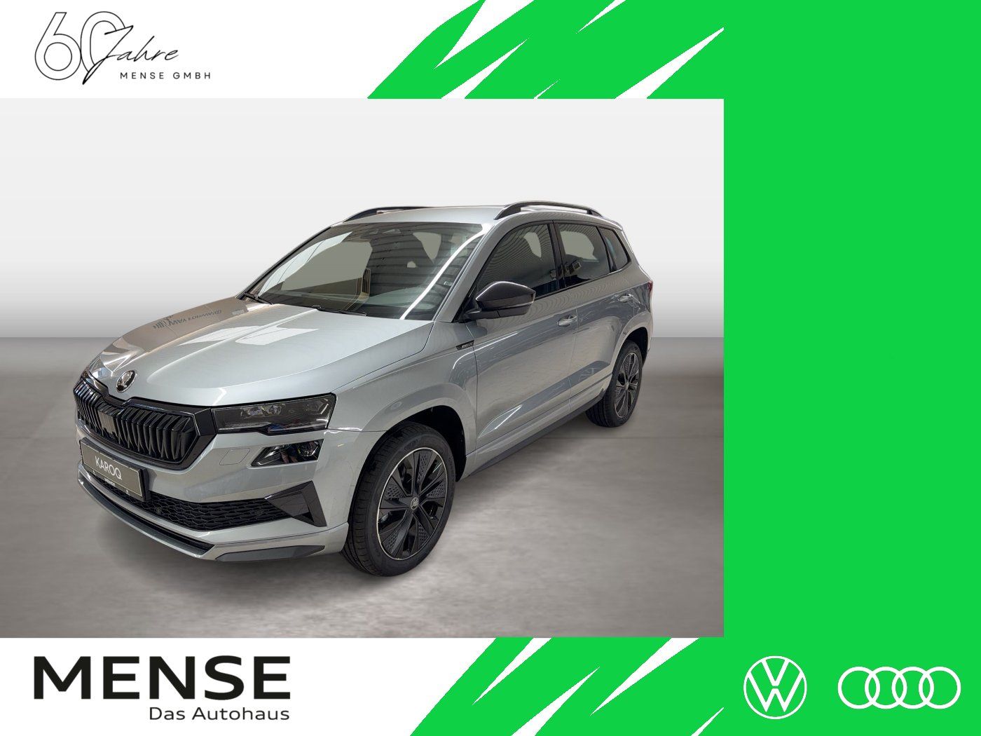 Fahrzeug autohaus mense Fahrzeugabbildung SKODA Karoq 1.5 TSI ACT Sportline Matrix AHK ACC LED - mit KI generiert/bearbeitet