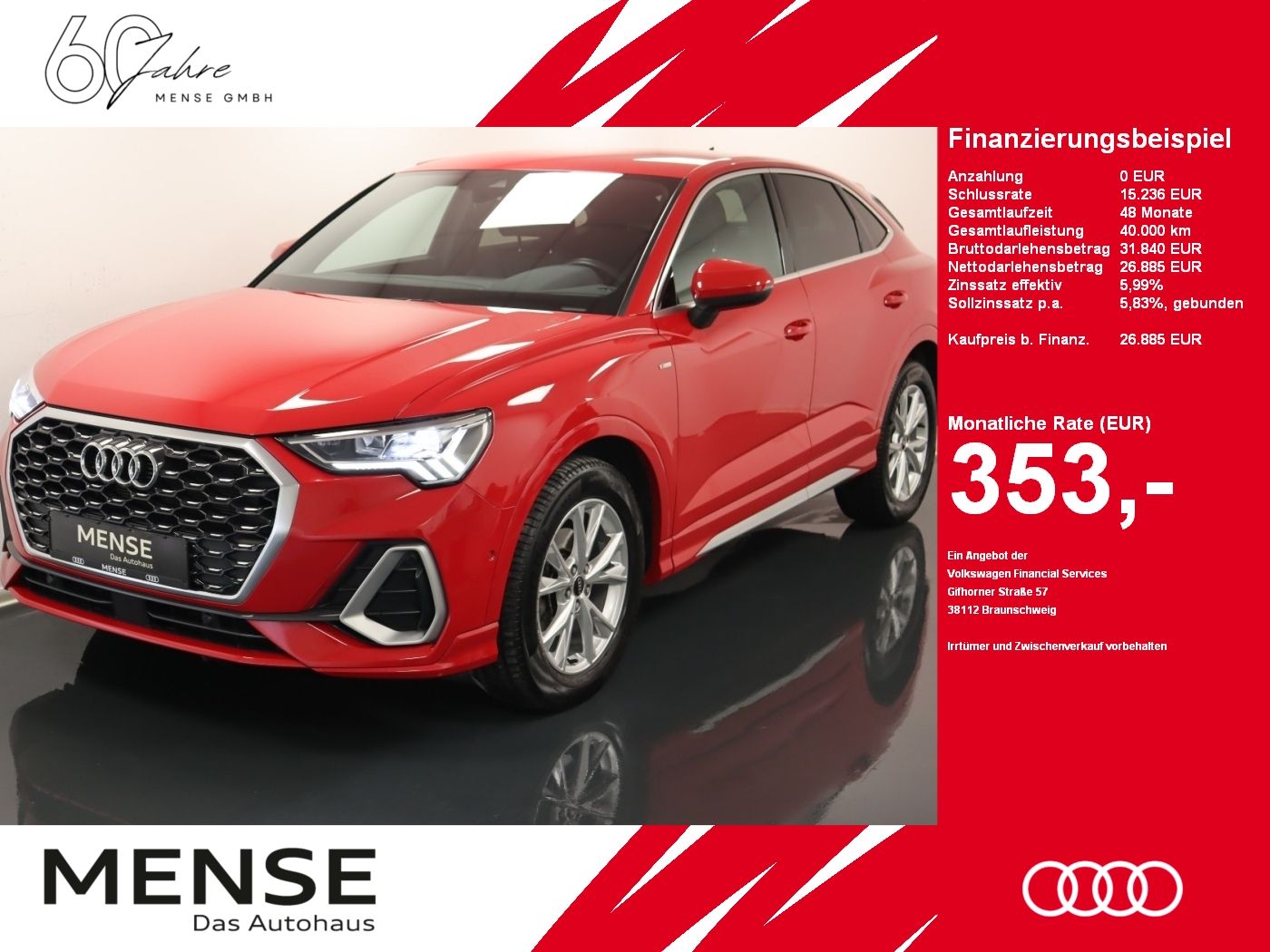 Fahrzeuge PKW autohaus mense Audi Q3 Sportback 35 TDI S line |ACC|STH|LED|SpurH|LM