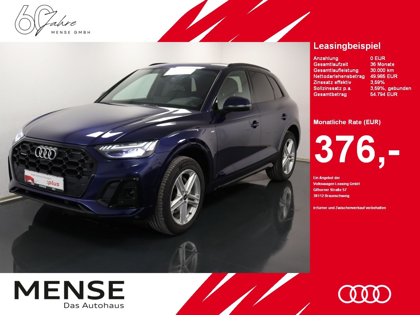 Fahrzeuge PKW autohaus mense Audi Q5 45 TFSI quattro S tronic S line Matrix|AHK|LM