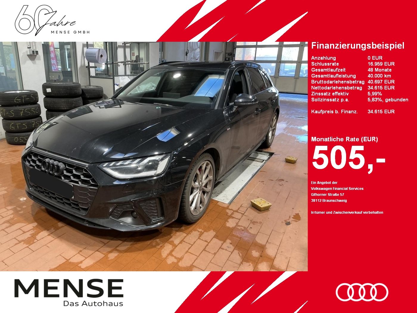 Fahrzeuge PKW autohaus mense Audi A4 Avant 40 TFSI S tronic S line Competition Plu