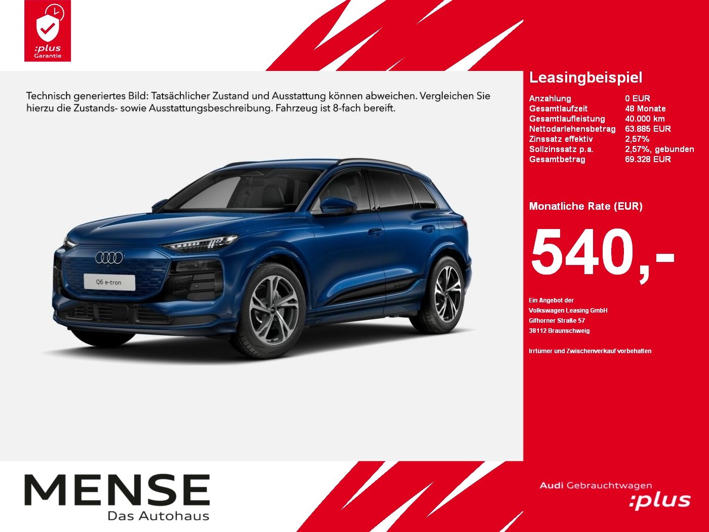 Fahrzeuge PKW autohaus mense Audi Q6 SUV e-tron quattro Standhzg|4xSHZG|ACC|LED|LM