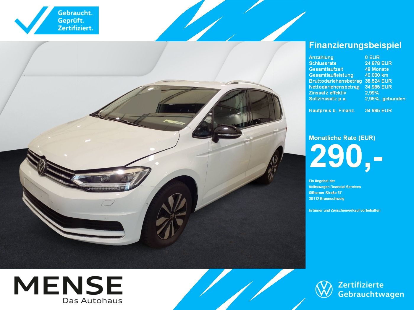 Fahrzeuge PKW autohaus mense Volkswagen Touran 2.0 TDI DSG GOAL IQ.Light|CarPlay|AHK|ACC