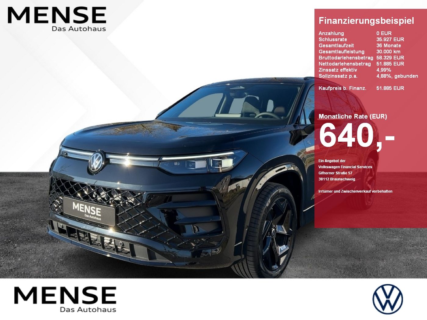 Fahrzeuge PKW autohaus mense Volkswagen Tayron TDI DSG R-Line 7-Sitzer AHK Black Style