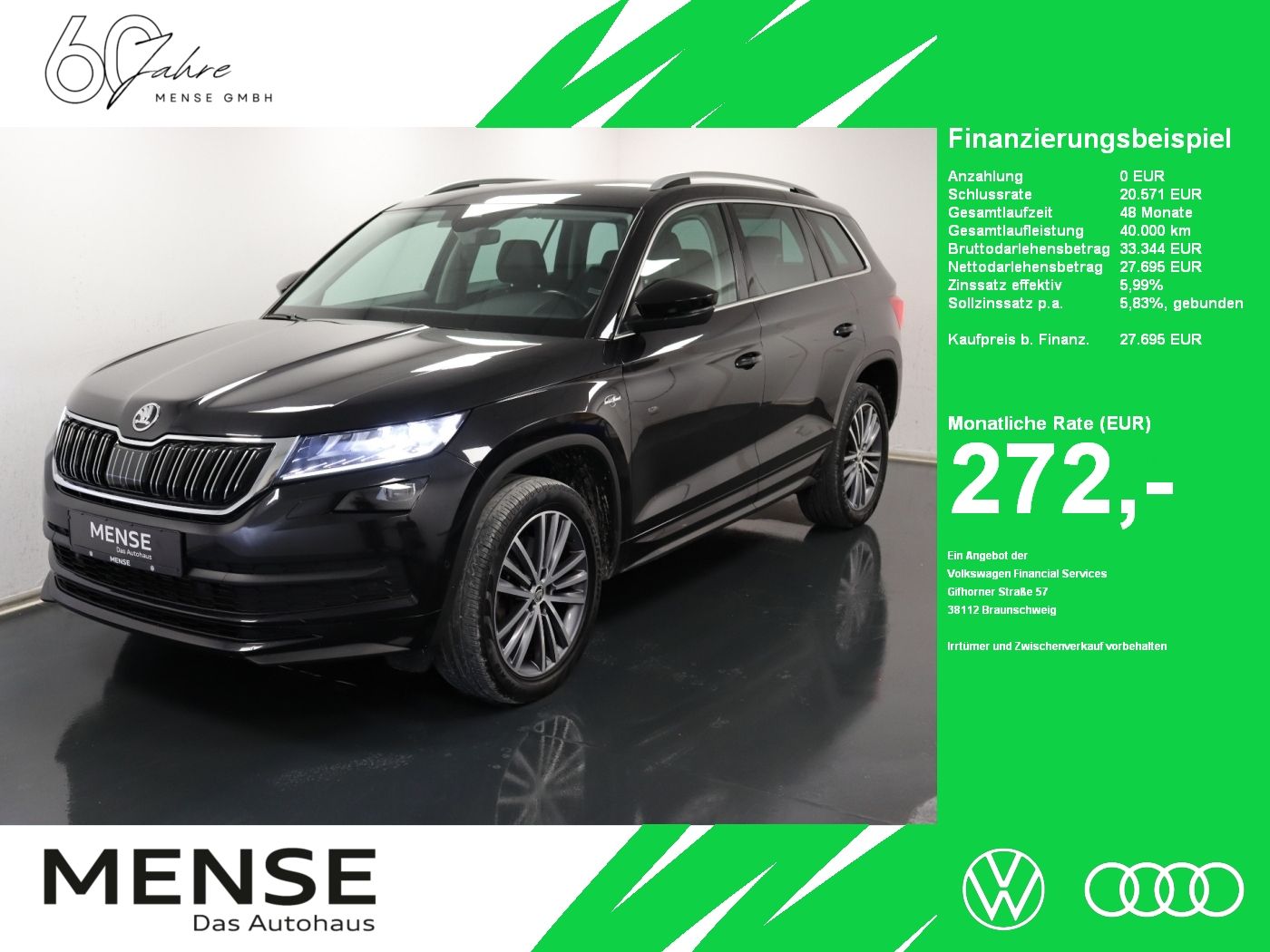 Fahrzeuge PKW autohaus mense SKODA Kodiaq 2.0 TDI 4x4 DSG Laurin & Klement AHK|ACC
