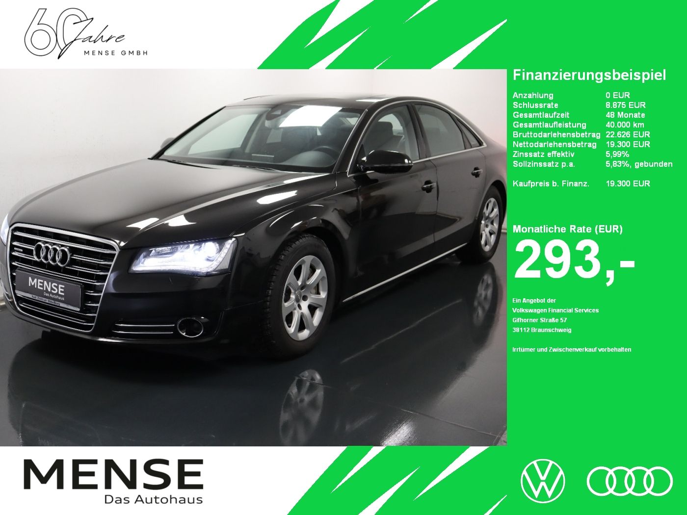 Fahrzeuge PKW autohaus mense Audi A8 3.0 TDI quattro tiptronic |Luft|4xSHZ|ACC|STH