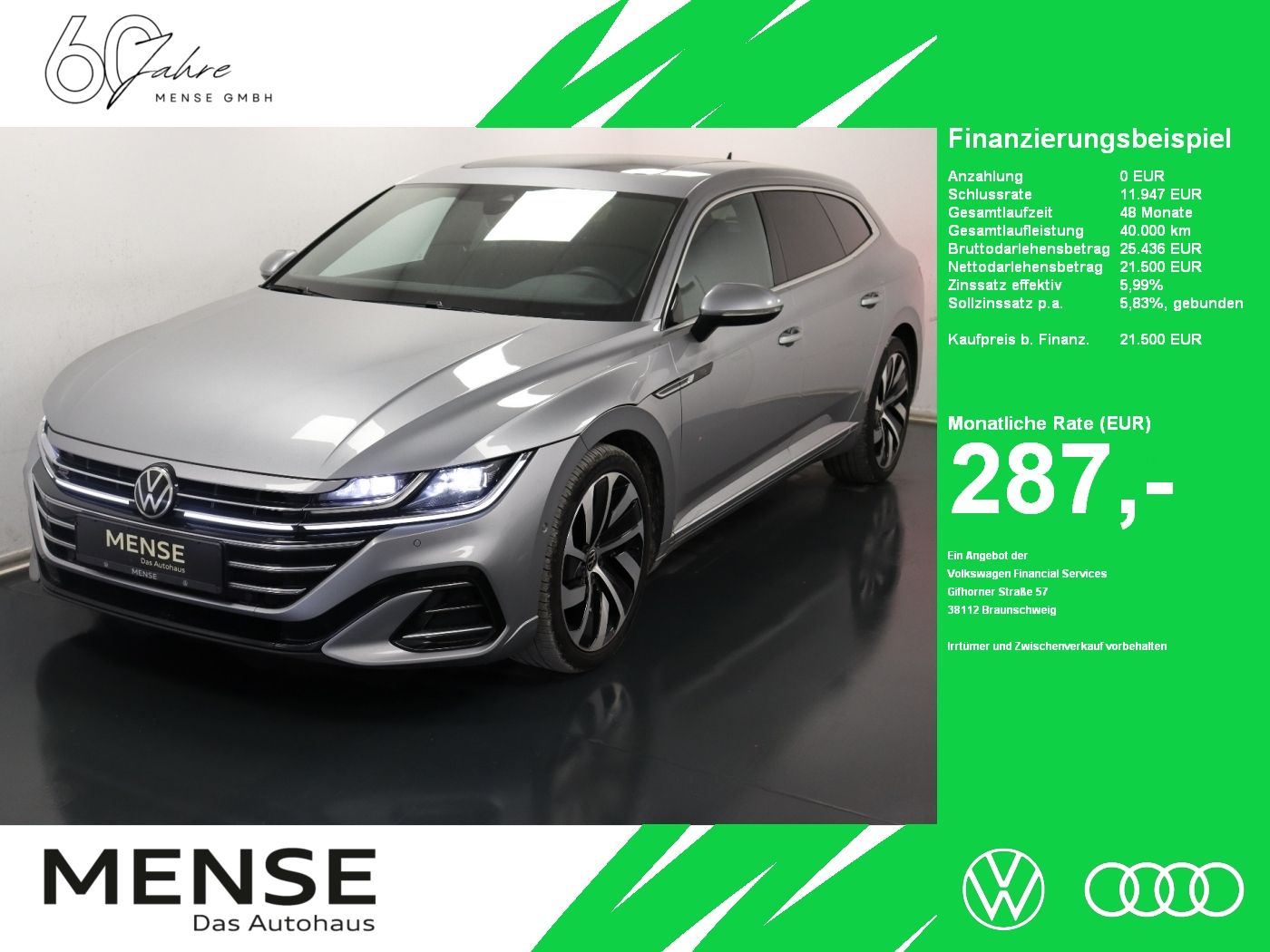 Fahrzeuge PKW autohaus mense Volkswagen Arteon Shootingbrake 2.0 TDI DSG R line IQ.Light