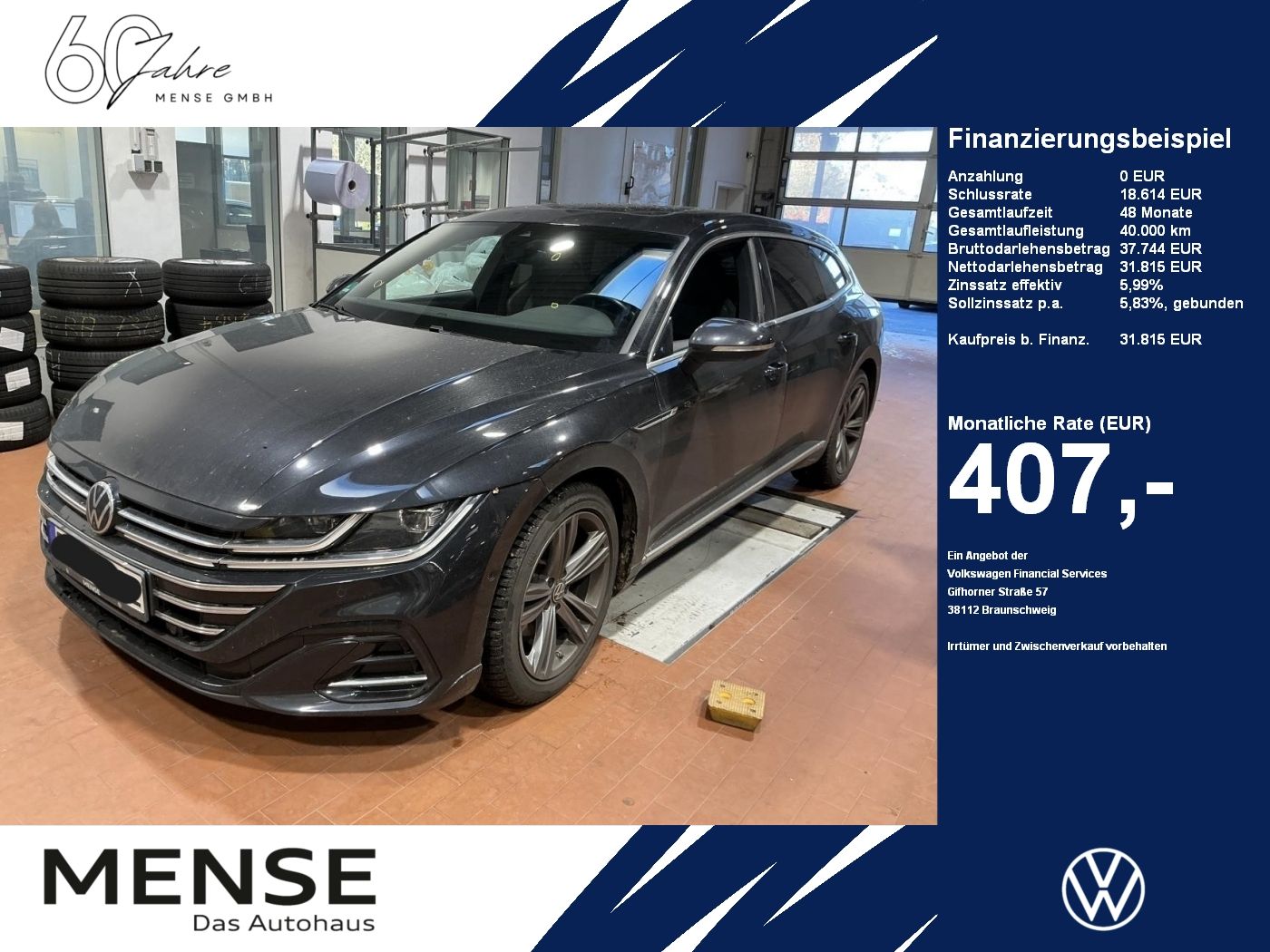 Fahrzeuge PKW autohaus mense Volkswagen Arteon Shooting Brake 2.0 TDI DSG 4Motion R-Line