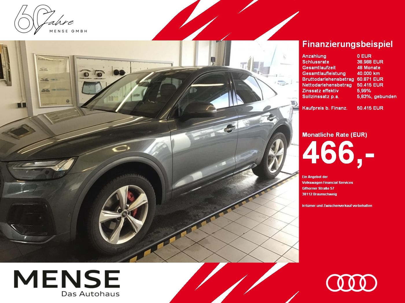 Fahrzeuge PKW autohaus mense Audi Q5 Sportback 40 TDI quattro S tronic S line AHK