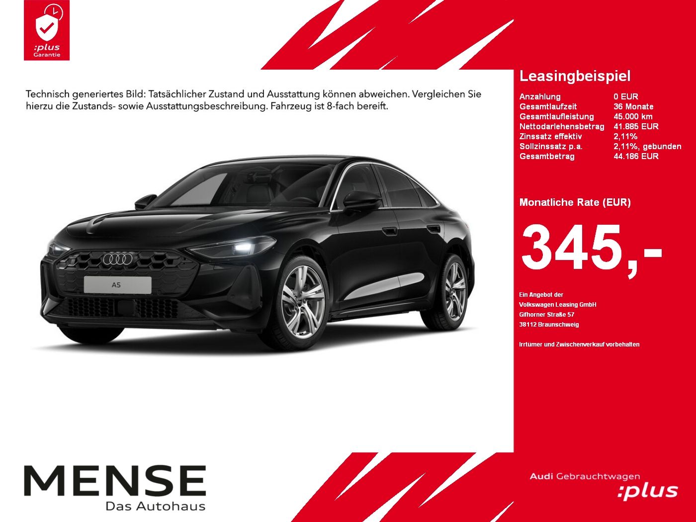 Fahrzeuge PKW autohaus mense Audi A5 Limousine TDI 150 kW S tronic ACC|Navi|Kamera