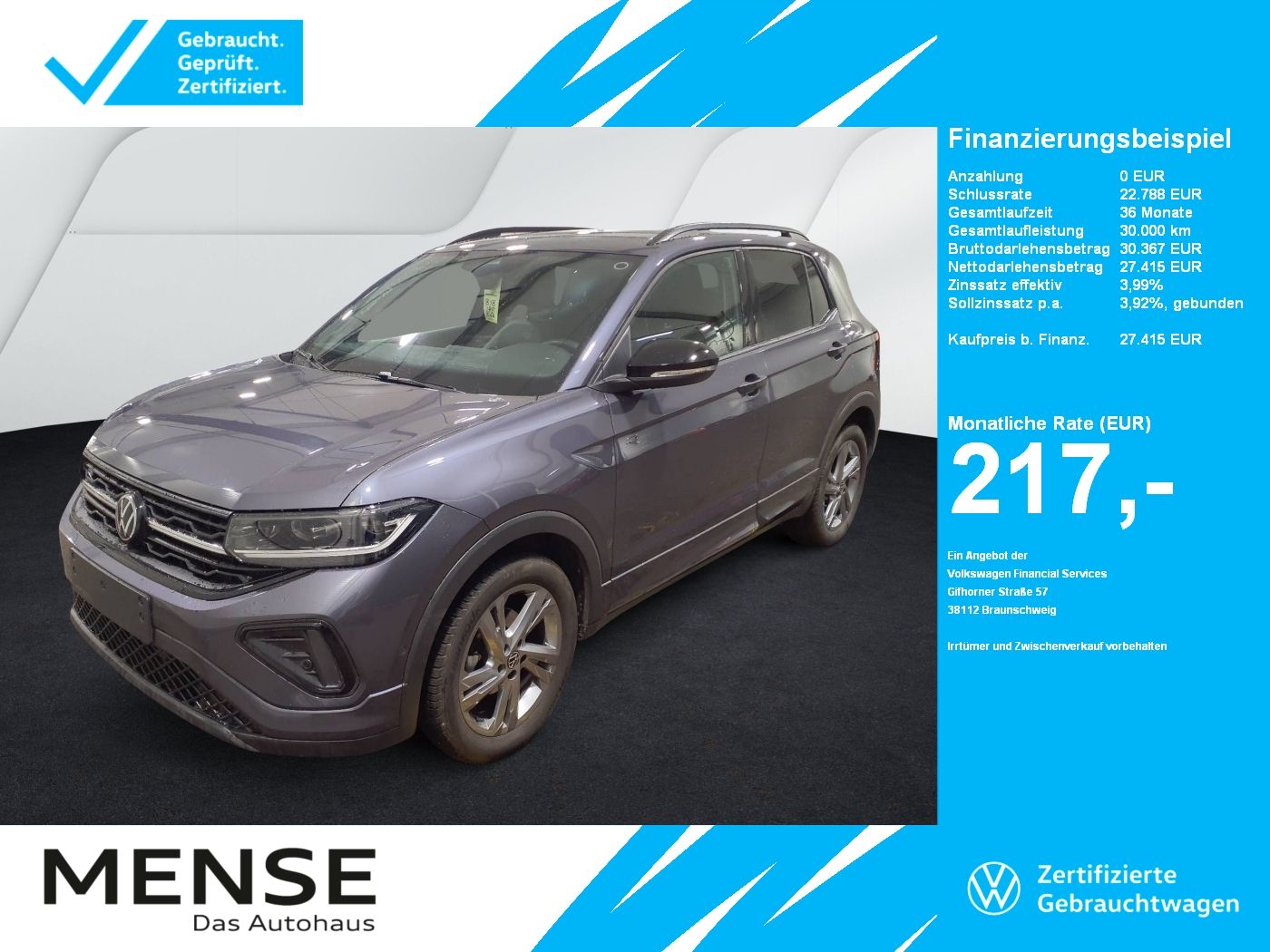 Fahrzeuge PKW autohaus mense Volkswagen T-Cross 1.5 TSI DSG R-Line