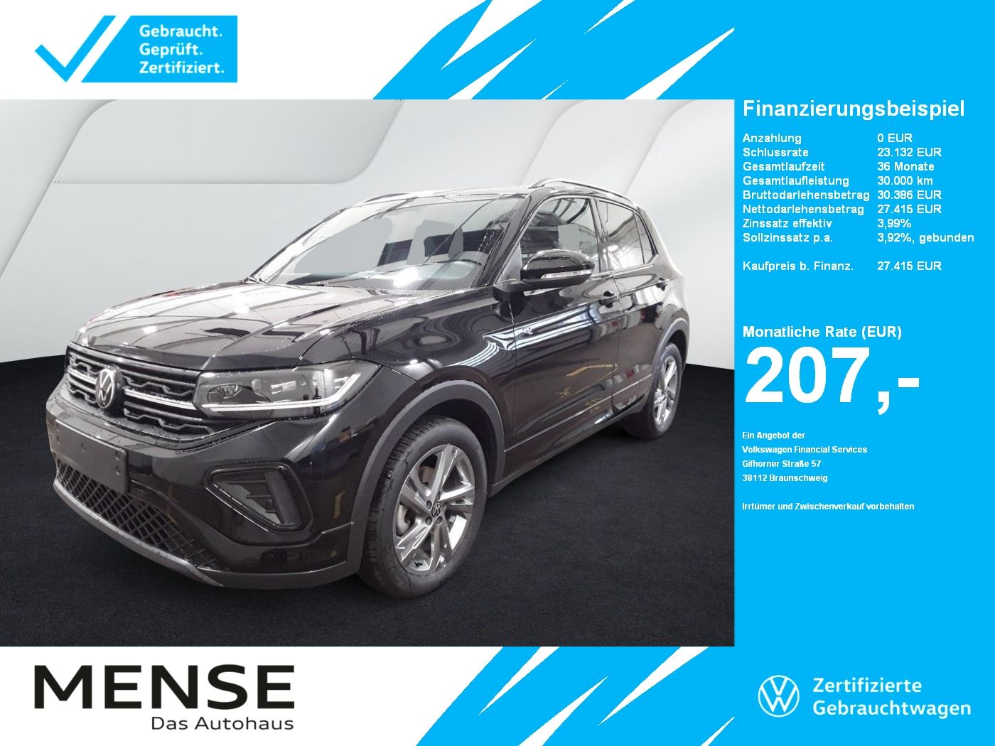 Fahrzeuge PKW autohaus mense Volkswagen T-Cross 1.5 TSI DSG R-Line
