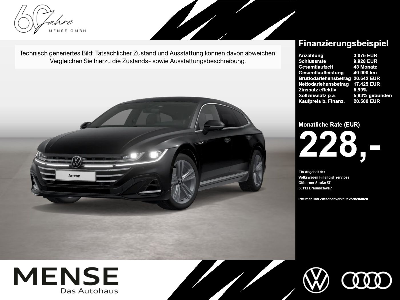Fahrzeugabbildung Volkswagen Arteon Shooting Brake 2.0 TDI R-Line DSG - mit KI generiert/bearbeitet