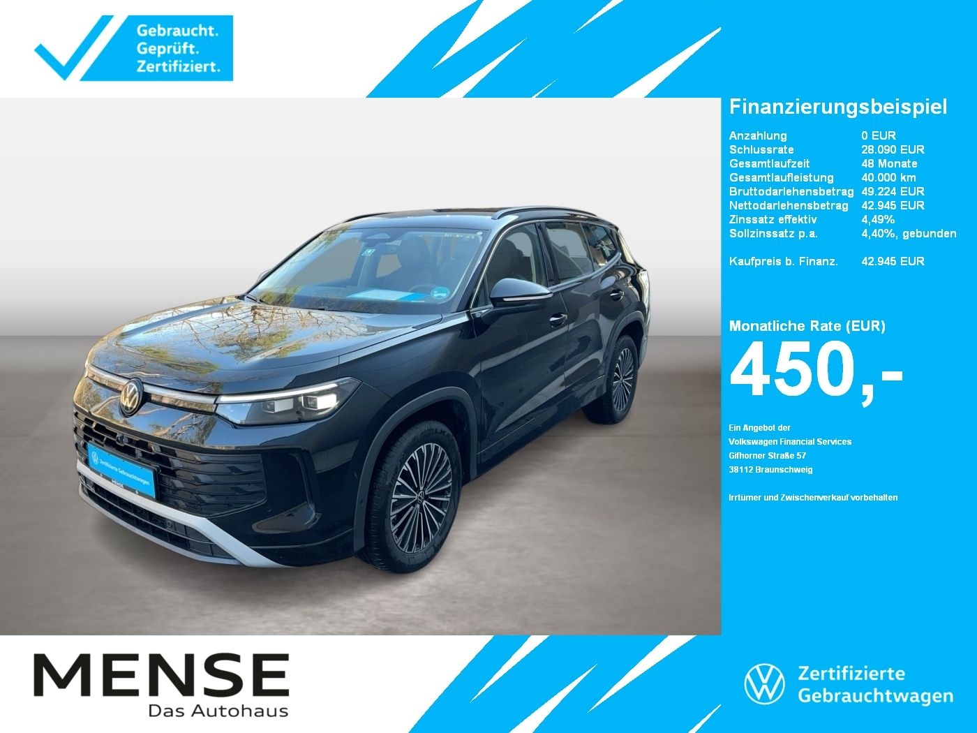 Fahrzeugabbildung Volkswagen Tayron 2.0TDI DSG 4-motion AHK