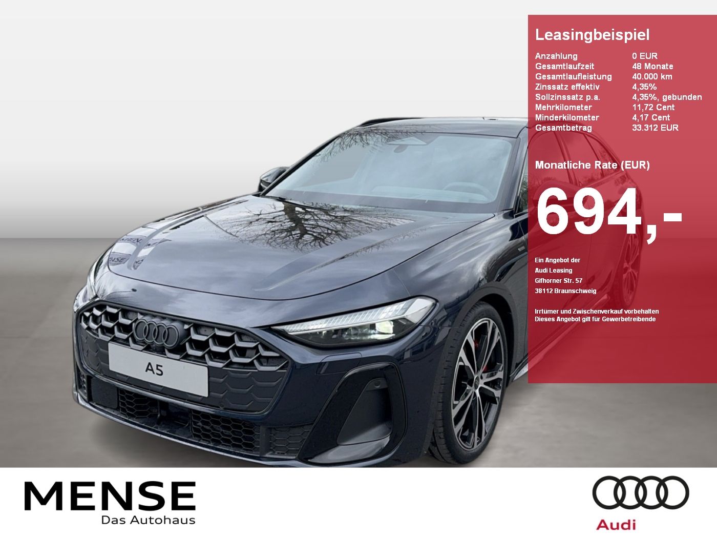 Fahrzeuge PKW autohaus mense Audi A5 Avant e-hybrid quattro 270 kW S tronic Matrix