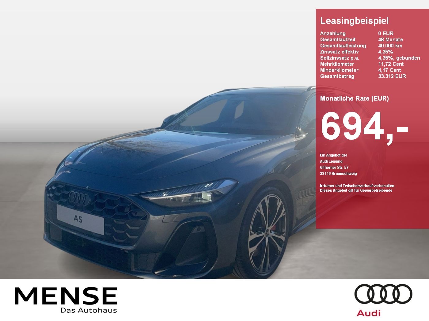 Fahrzeuge PKW autohaus mense Audi A5 Avant e-hybrid quattro 270 kW S tronic Matrix