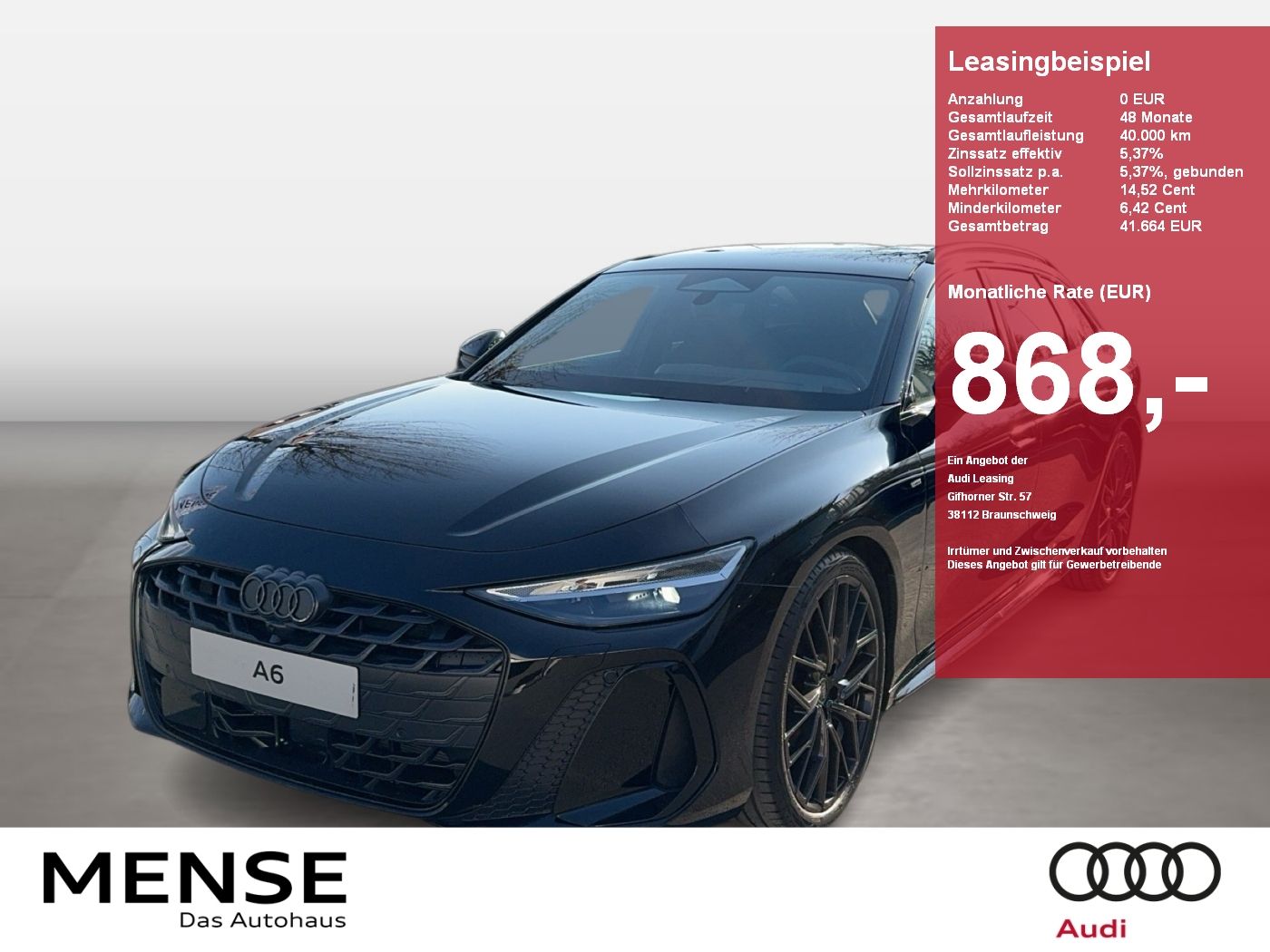 Fahrzeug autohaus mense Fahrzeugabbildung Audi A6 Avant edition one e-hybrid quattro 270 kW