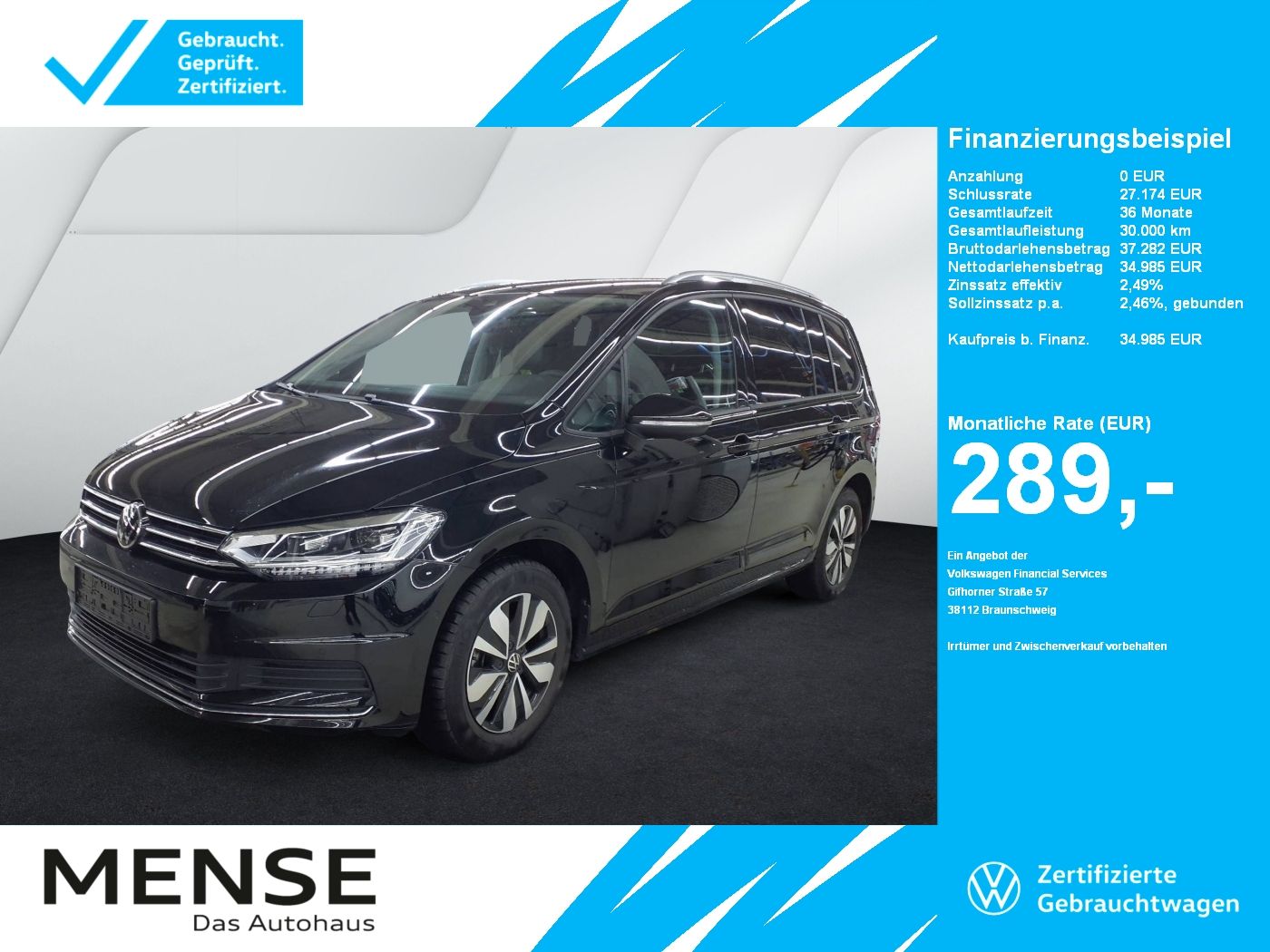 Fahrzeuge PKW autohaus mense Volkswagen Touran 2.0TDI DSG Goal Comfortline IQ.Light|AHK