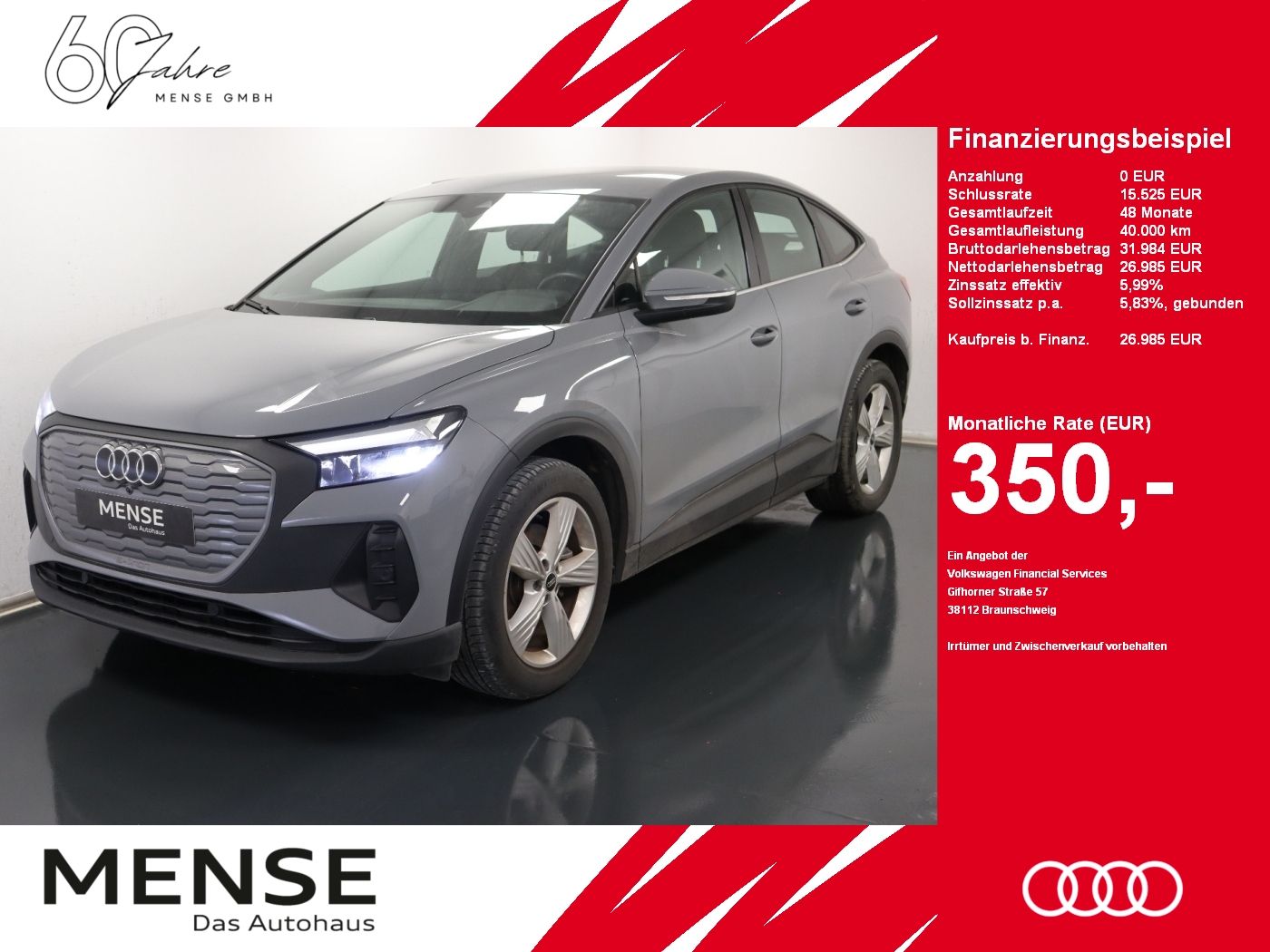 Fahrzeuge PKW autohaus mense Audi Q4 Sportback e-tron 35 |VirtualCP|STH|PDC