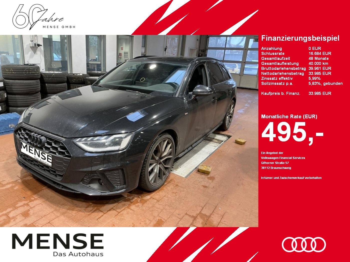 Fahrzeuge PKW autohaus mense Audi A4 Avant 50 TDI quattro tiptronic S line Matrix