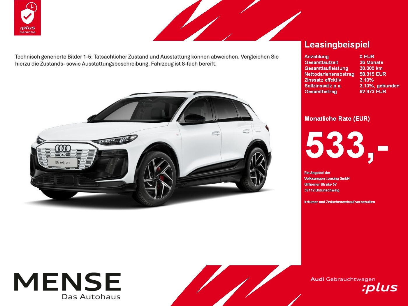 Fahrzeuge PKW autohaus mense Audi Q6 e-tron S line Pano|Standhzg|4xSHZG|ACC