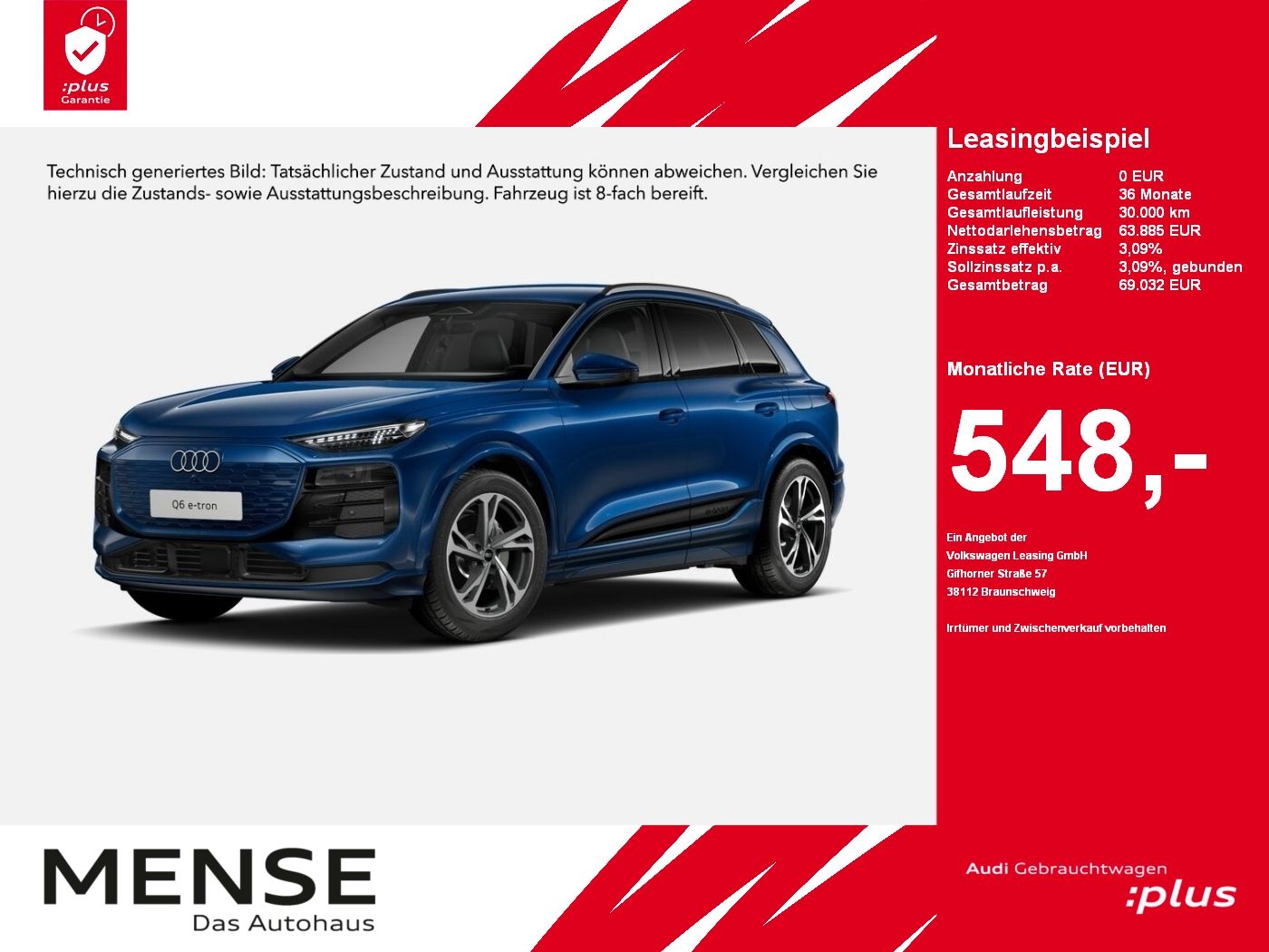 Fahrzeuge PKW autohaus mense Audi Q6 SUV e-tron quattro Standhzg|4xSHZG|ACC|LED|LM