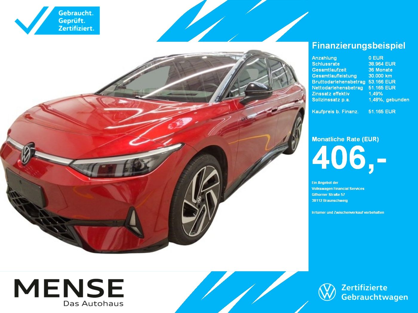 Fahrzeuge PKW autohaus mense Volkswagen ID.7 Tourer GTX 4-motion IQ.Light|Matrix|CarPlay