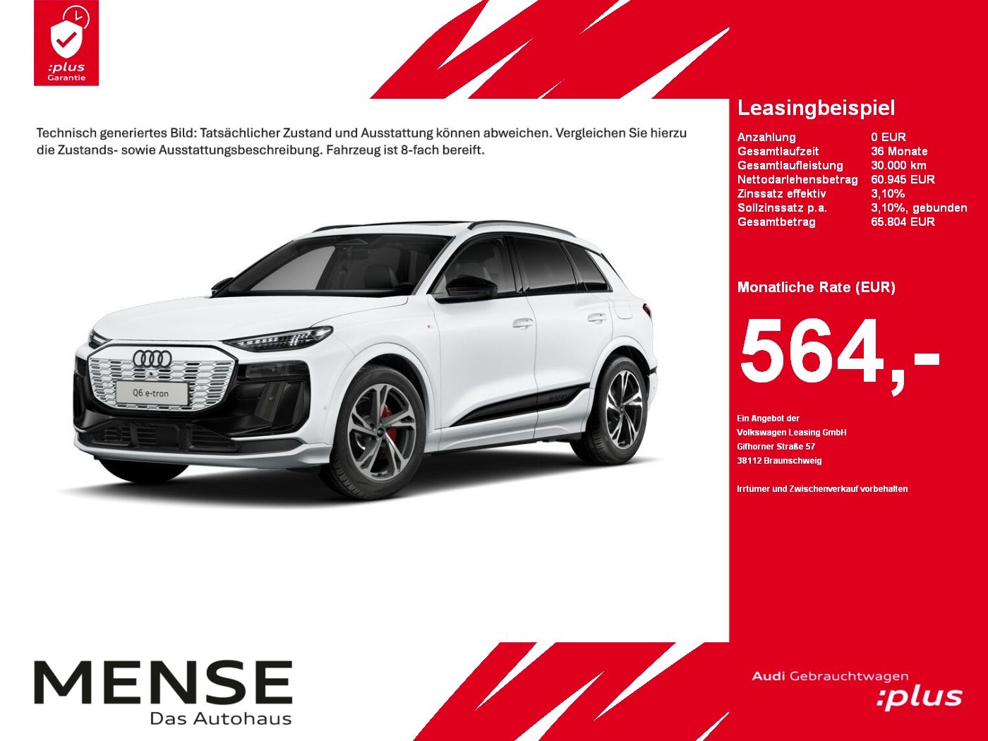 Fahrzeuge PKW autohaus mense Audi Q6 e-tron S line B&O|AHK|HUD|Pano|4xSHZG