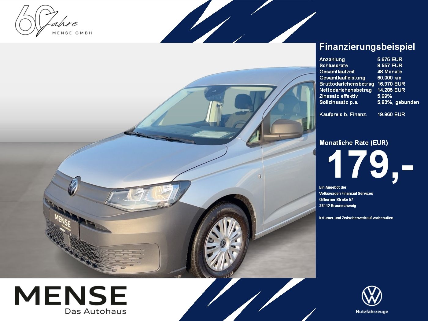 Fahrzeuge Nutzfahrzeuge/Camping autohaus mense Volkswagen Caddy 2.0 TDI Kombi EcoProfi CarPlay|Navi|KlimaA