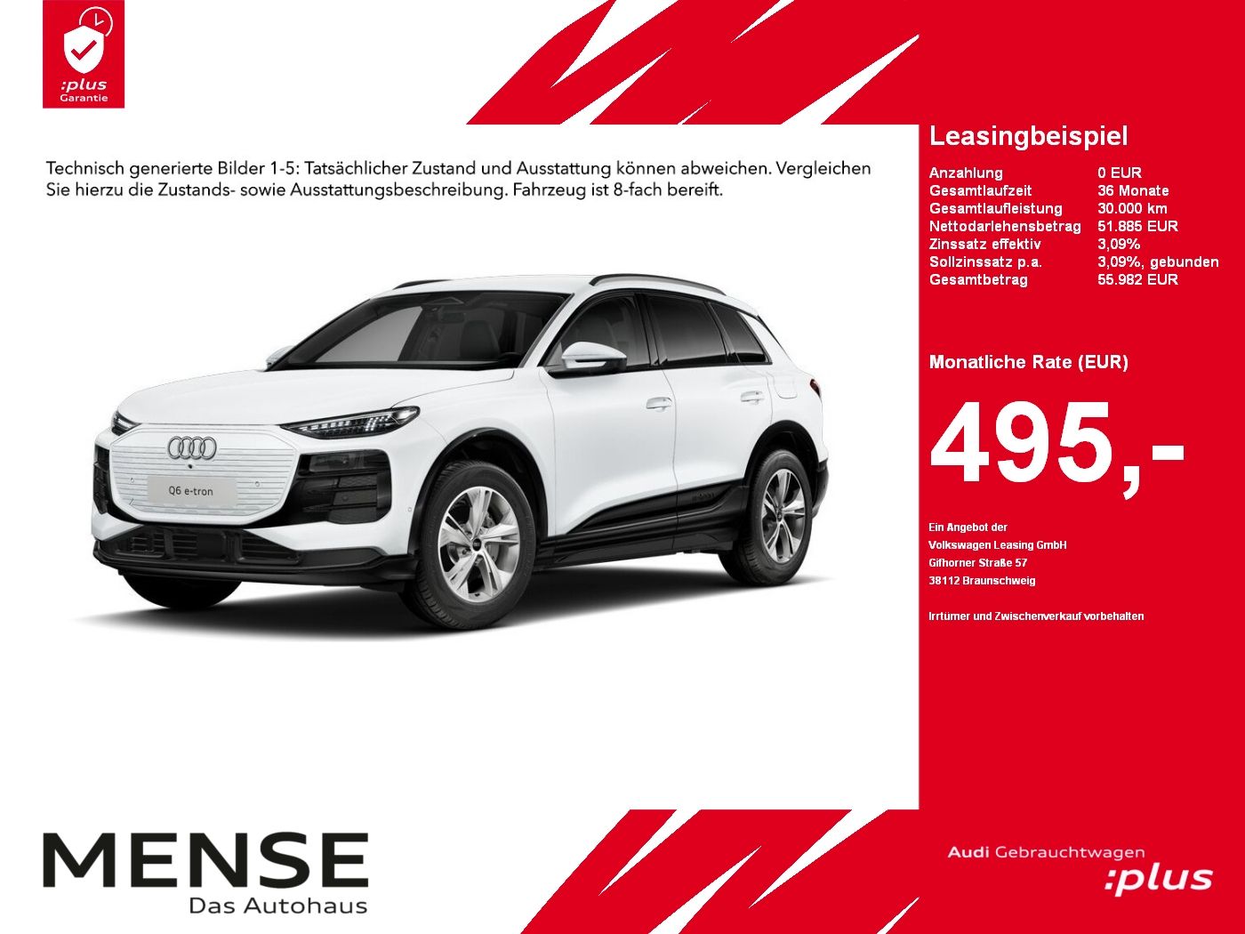 Fahrzeuge PKW autohaus mense Audi Q6 e-tron 185 kW Standhzg|4xSHZG|ACC|LED|Kamera