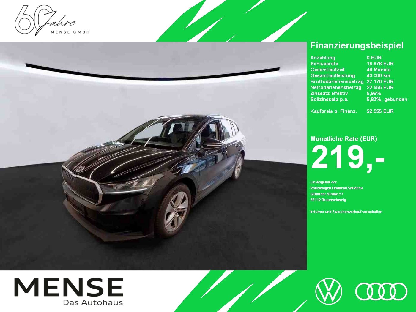 Fahrzeuge PKW autohaus mense SKODA Enyaq 50 Loft LED|VirtualCP|KlimaA|LaneAss|PDC