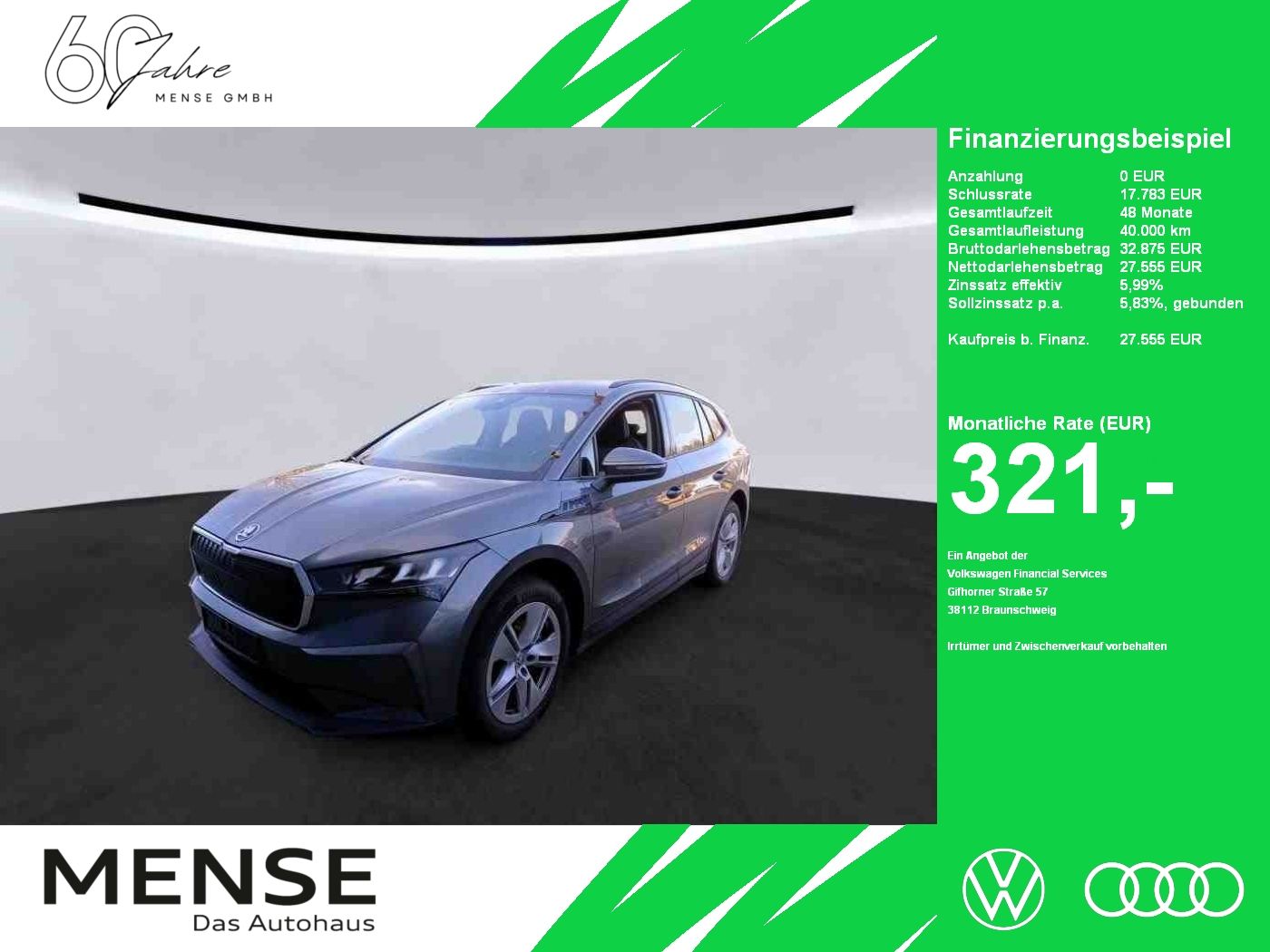 Fahrzeuge PKW autohaus mense SKODA Enyaq 50 Loft LED|VirtualCP|KlimaA|LaneAss|PDC