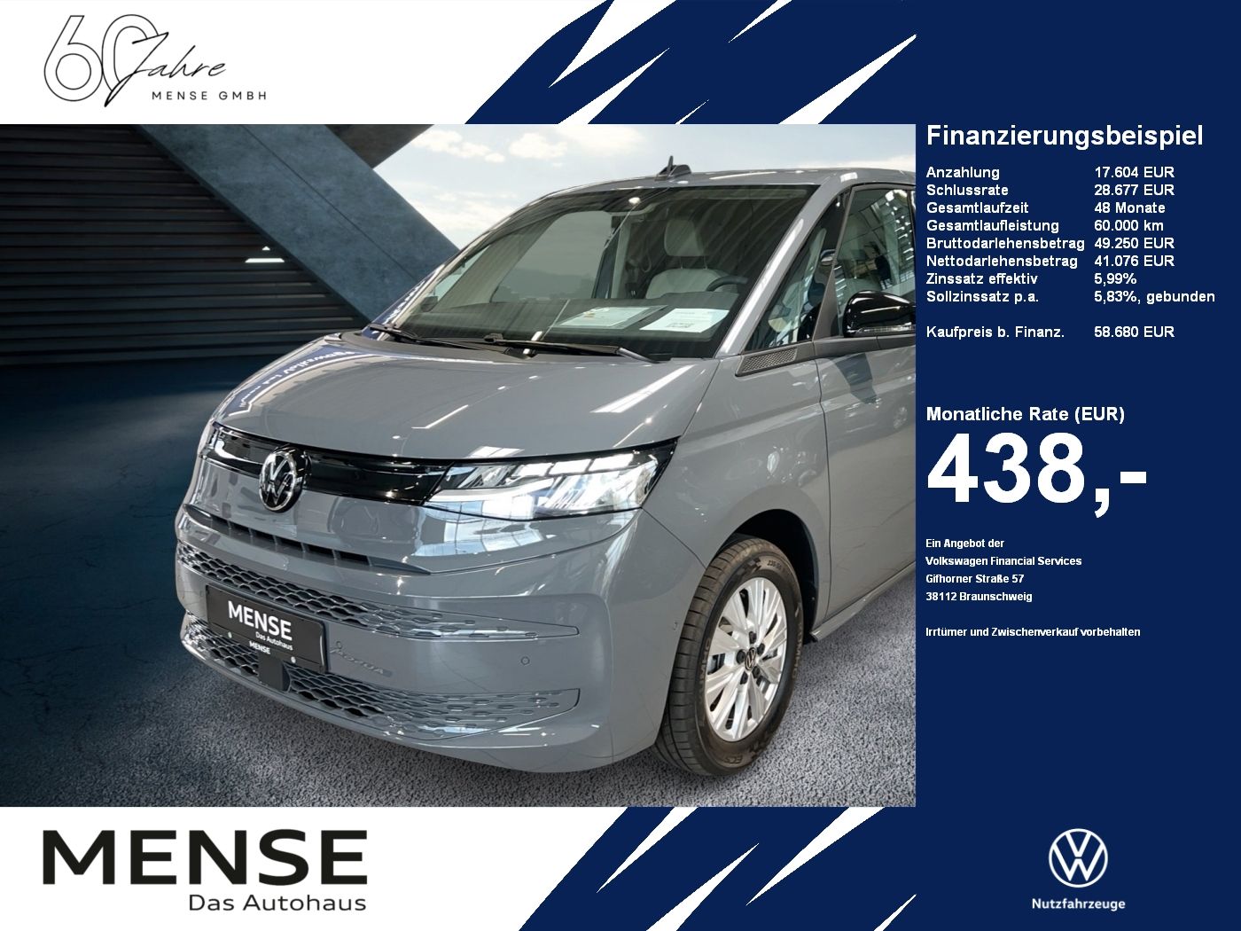 Fahrzeuge PKW autohaus mense Volkswagen T7 Multivan 2.0 l TDI SCR 110 kW DSG