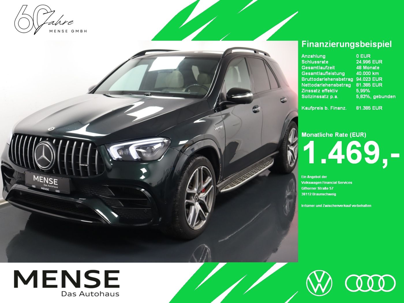 Fahrzeuge PKW autohaus mense Mercedes-Benz GLE 63 AMG 4 Matic+ |AHK|VirtualCP|Pano|4xSHZ|ST