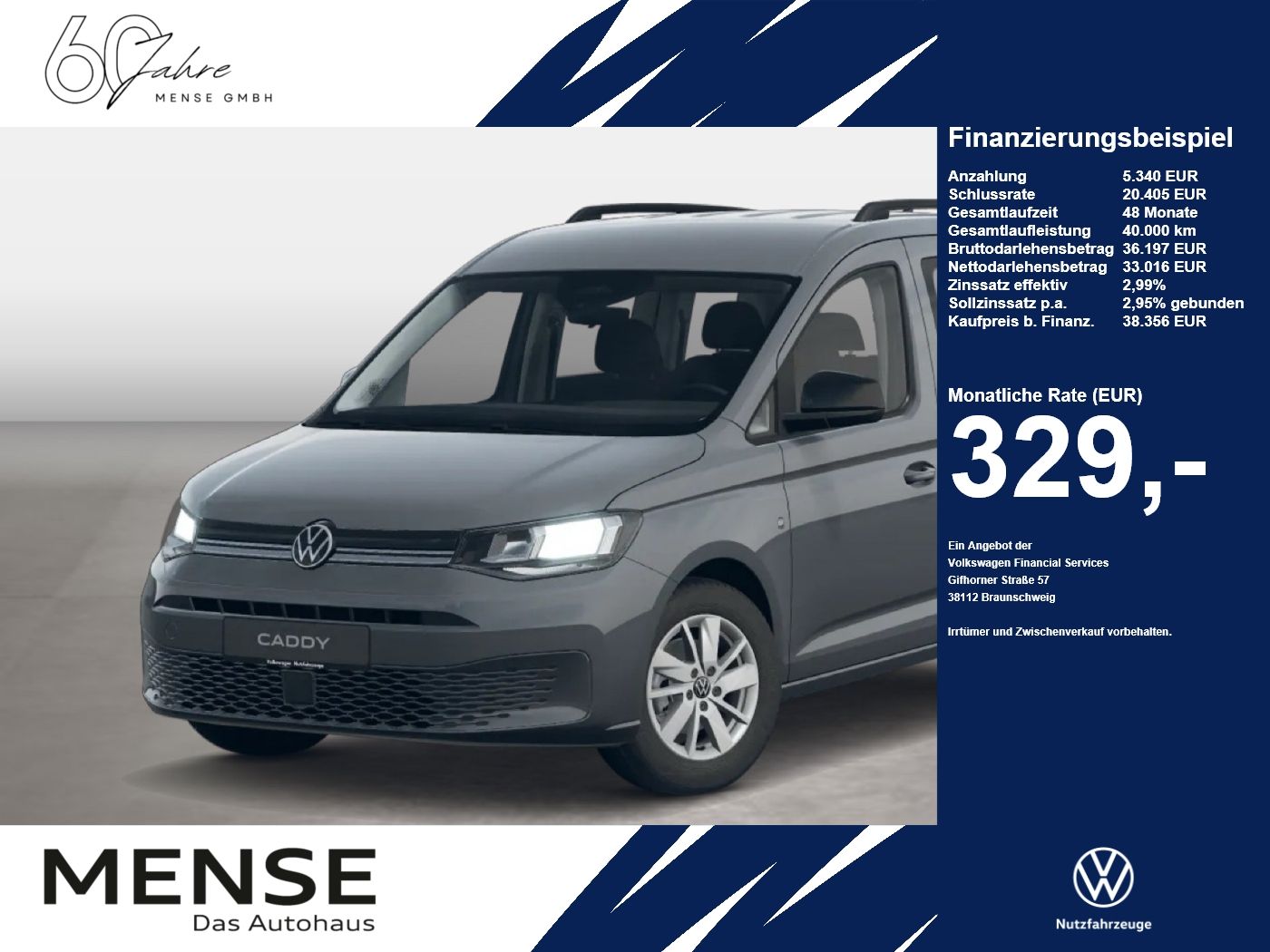 Fahrzeuge Nutzfahrzeuge/Camping autohaus mense Volkswagen Caddy Life 5-Sitzer Motor: 2.0 l TDI EU6 SCR 75 - mit KI generiert/bearbeitet